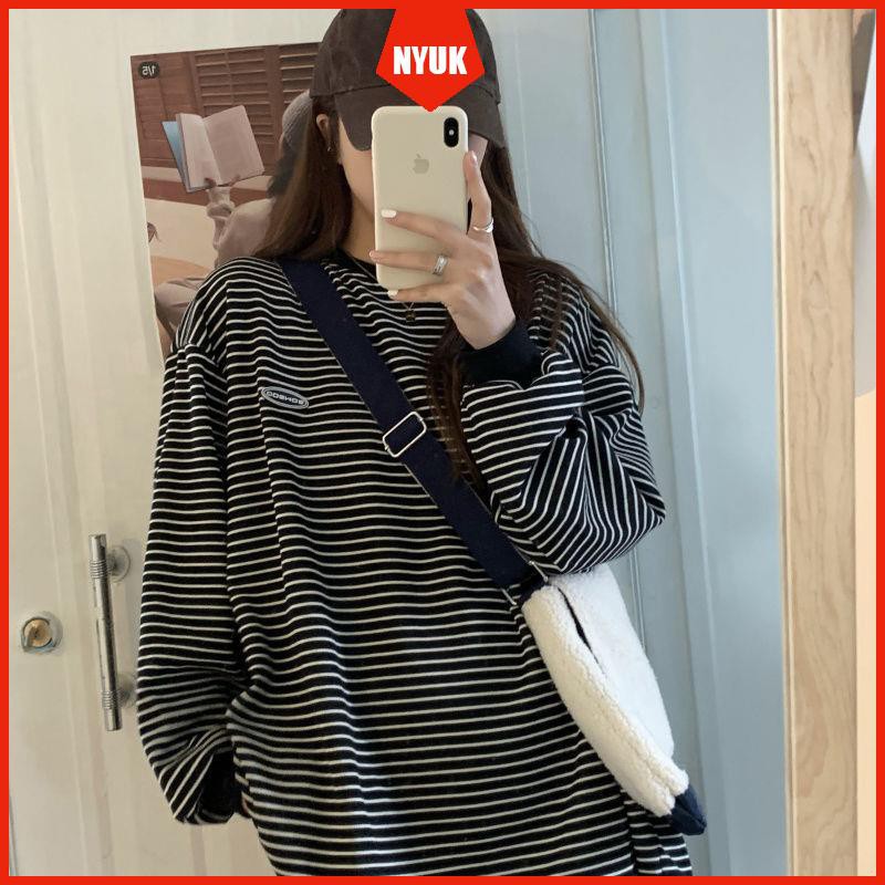 Áo Len Nữ Tay Dài Kẻ Sọc Ngang Thời Trang Hàn Quốc Mới | BigBuy360 - bigbuy360.vn