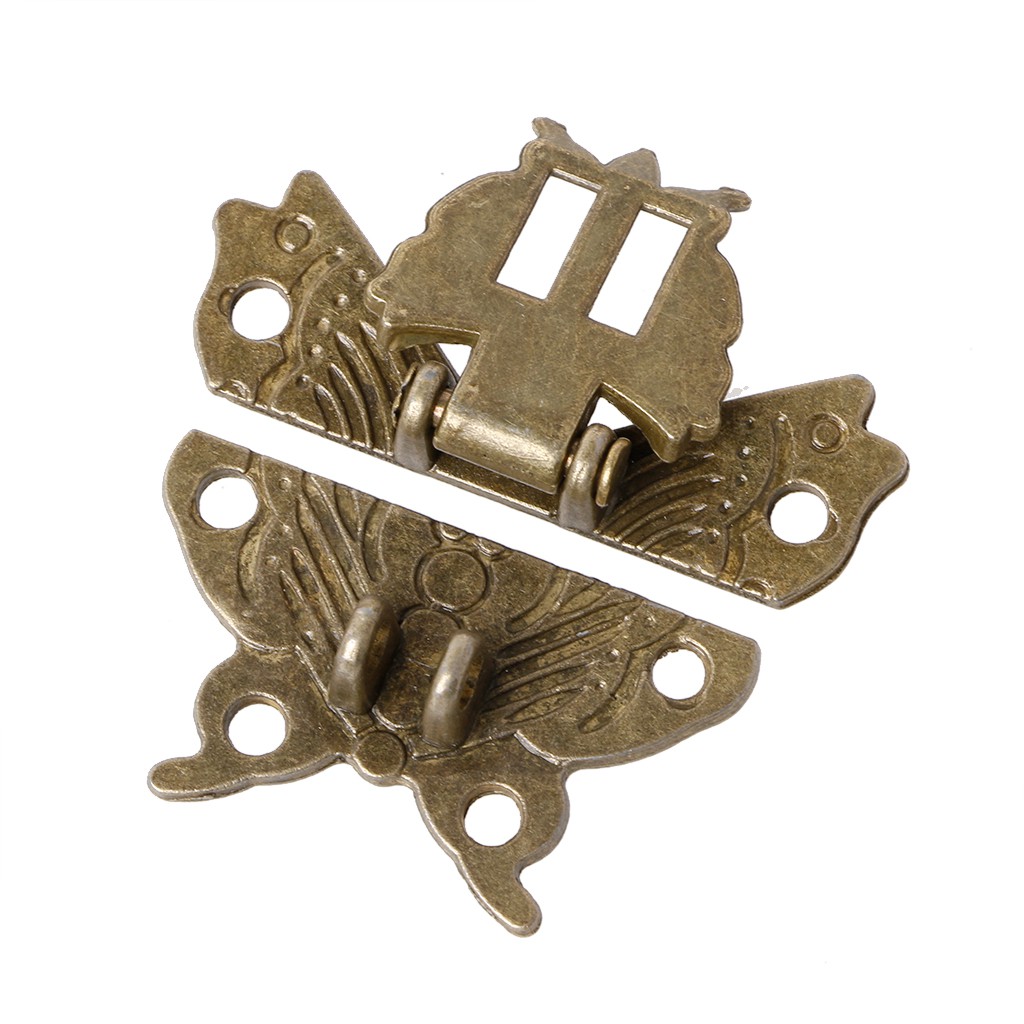 Chốt khóa tủ cỡ nhỏ hình bướm bằng đồng cổ điển 45x37mm