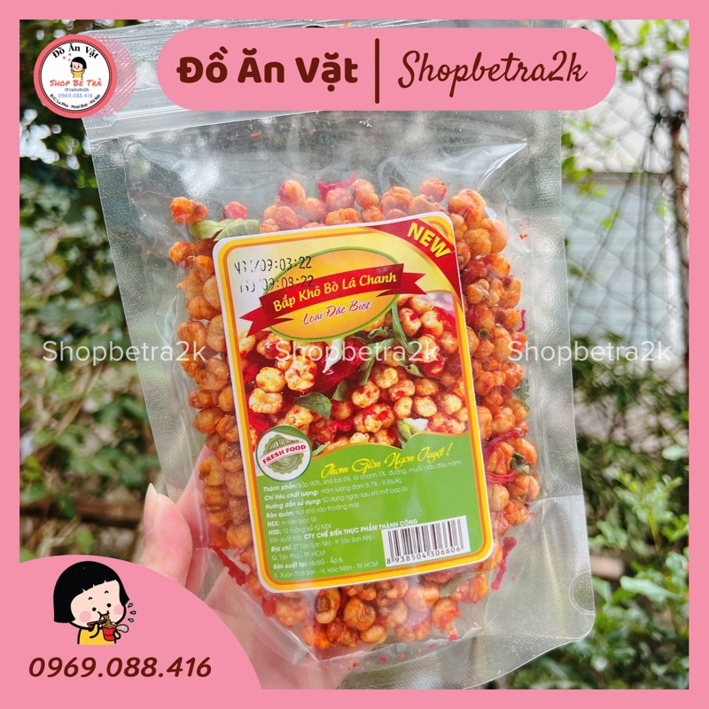 Bắp sấy khô bò lá chanh loại 1 |gói~150gr|