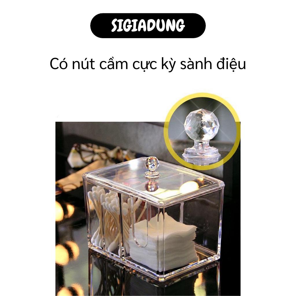 [SGD] Hộp Đựng Bông Tẩy Trang - Khay Kệ Đựng Son, Tăm Bông Trong Suốt, Không Bị Ố Màu 4925