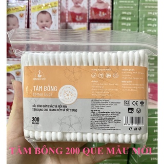Tăm Bông Người Lớn Meriday 200 que/ Gói Zíp - Tăm Bông Bông Bạch Tuyết COTTON BUDS mẫu mới