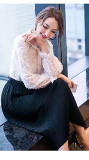 Set chân váy nhún áo buộc nơ