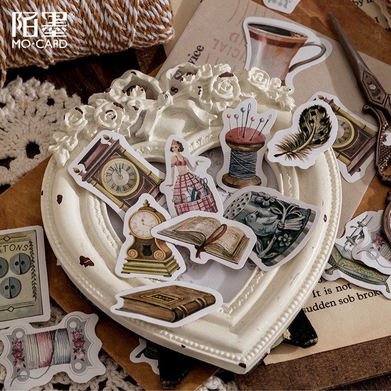 Bộ sticker/ Hình dán Hoạ Tiết Hình Hoạ Tiết Dụng Cụ Cổ Điển (45 Hình)
