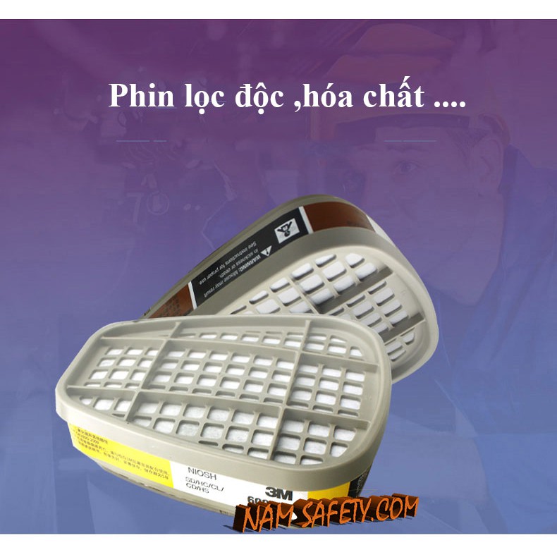 Phin lọc độc ,phin lọc hữu cơ 3M 6001 ,3M 6002 ,3M 6003 ,3M 6004 ,3M 6005 ,3M 6006 tặng bông lọc và nắp