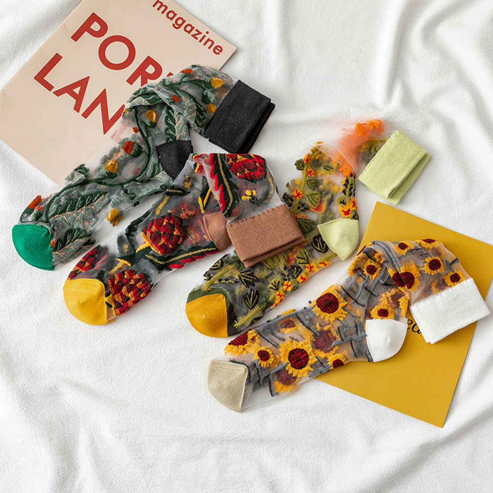 Tất Lưới Thêu Hoa Thời Trang Cho Nữ Back2Life