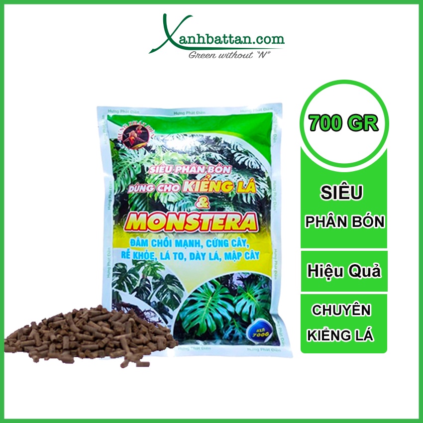 Phân Bón Cho Kiểng Lá Monstera Dưỡng Lá, Mập Thân, Rễ Khỏe Gói 700 Gram
