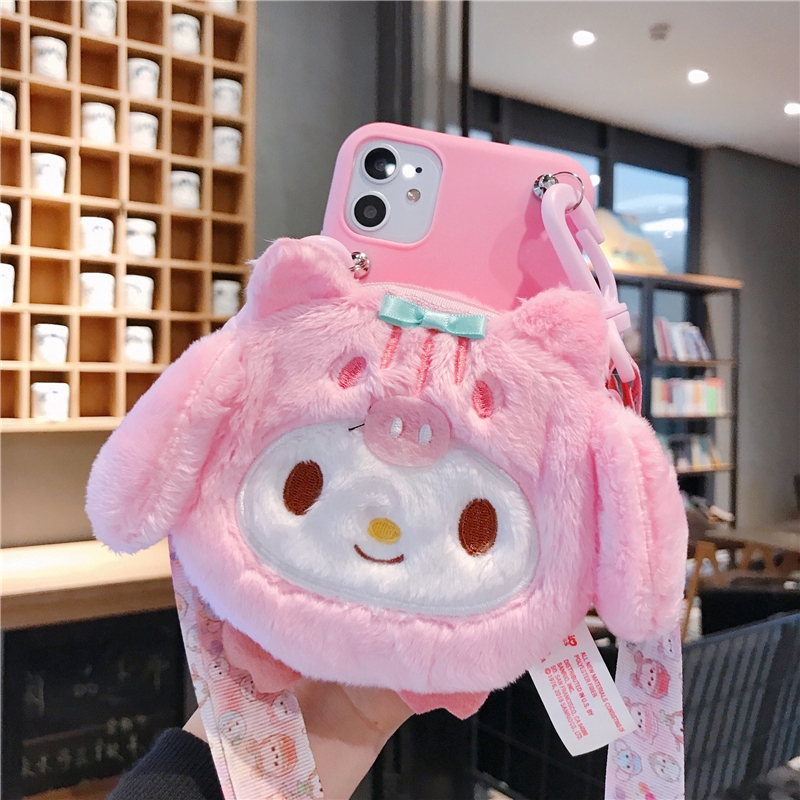 Ốp điện thoại lông vải hình Melody Cinnamoroll dành cho Samsung A92 s8 s9 s10 note8 note9 note10 pro A12