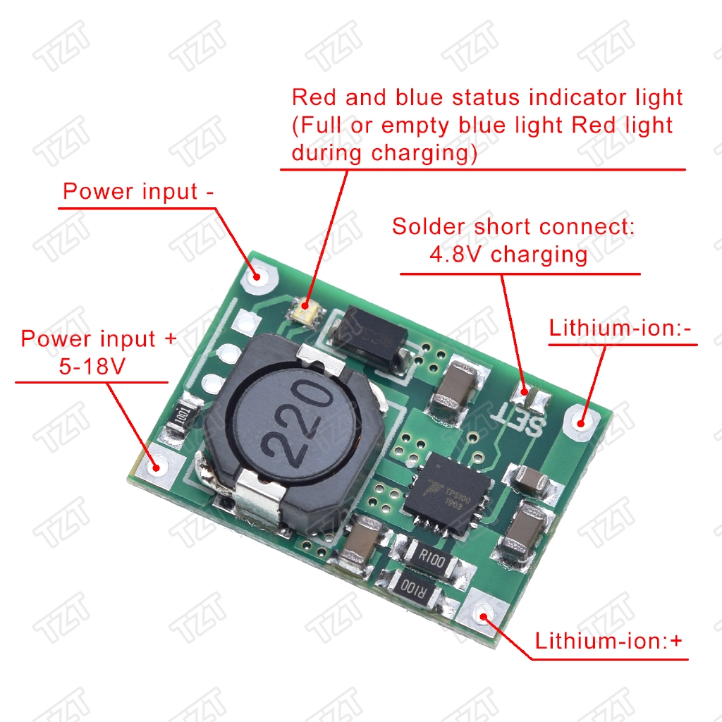 Mạch Sạc Pin Lithium 2a Tzt Tp5100 Tương Thích Với Arduino