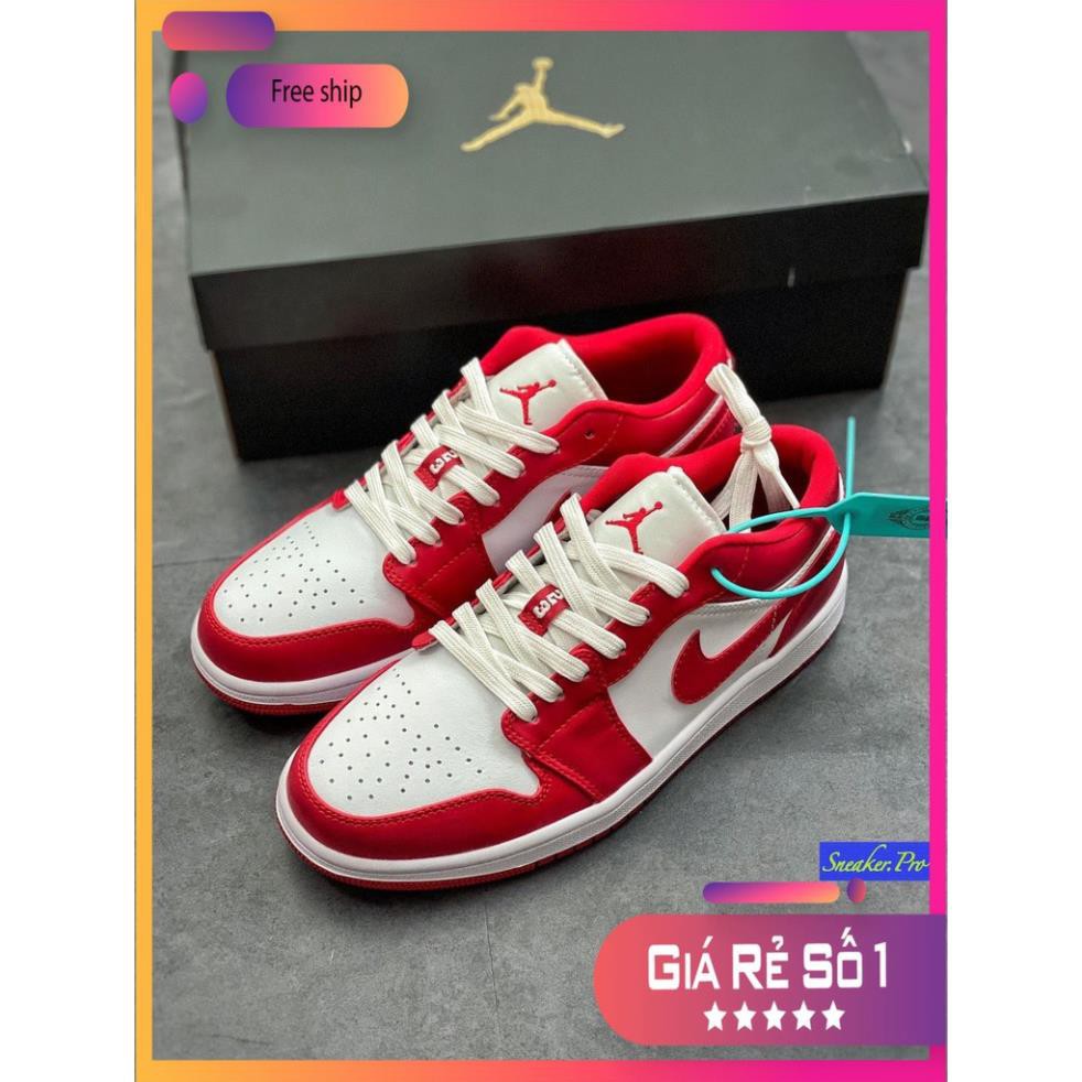 (FULL BOX + QUÀ TẶNG) Giày thể thao Air Jordan 1 Low Gym Red White thấp cổ siêu đẹp dành cho nam và nữ