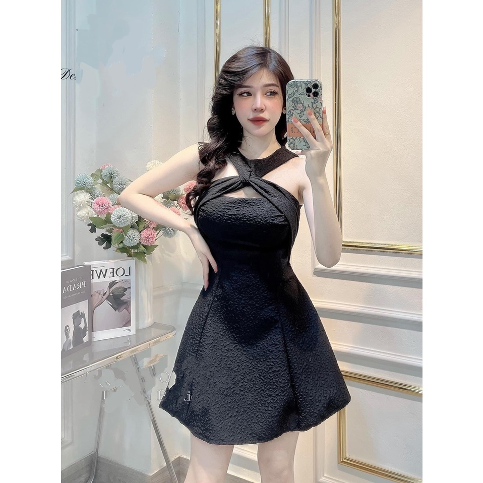 Đầm xoè nữ form ngắn siêu quyến rũ siêu hack dáng, đầm yếm nữ form xoè siêu tôn dáng chất thun xốp MIDORI247