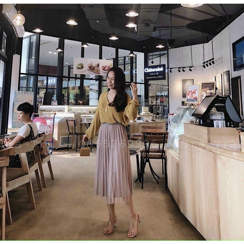 CHÂN VÁY XẾP LY NHUNG MẶC ĐƯỢC 2 MẶT HÀNG QUẢNG CHÂU LOẠI 1 MS13229 (C5-3)