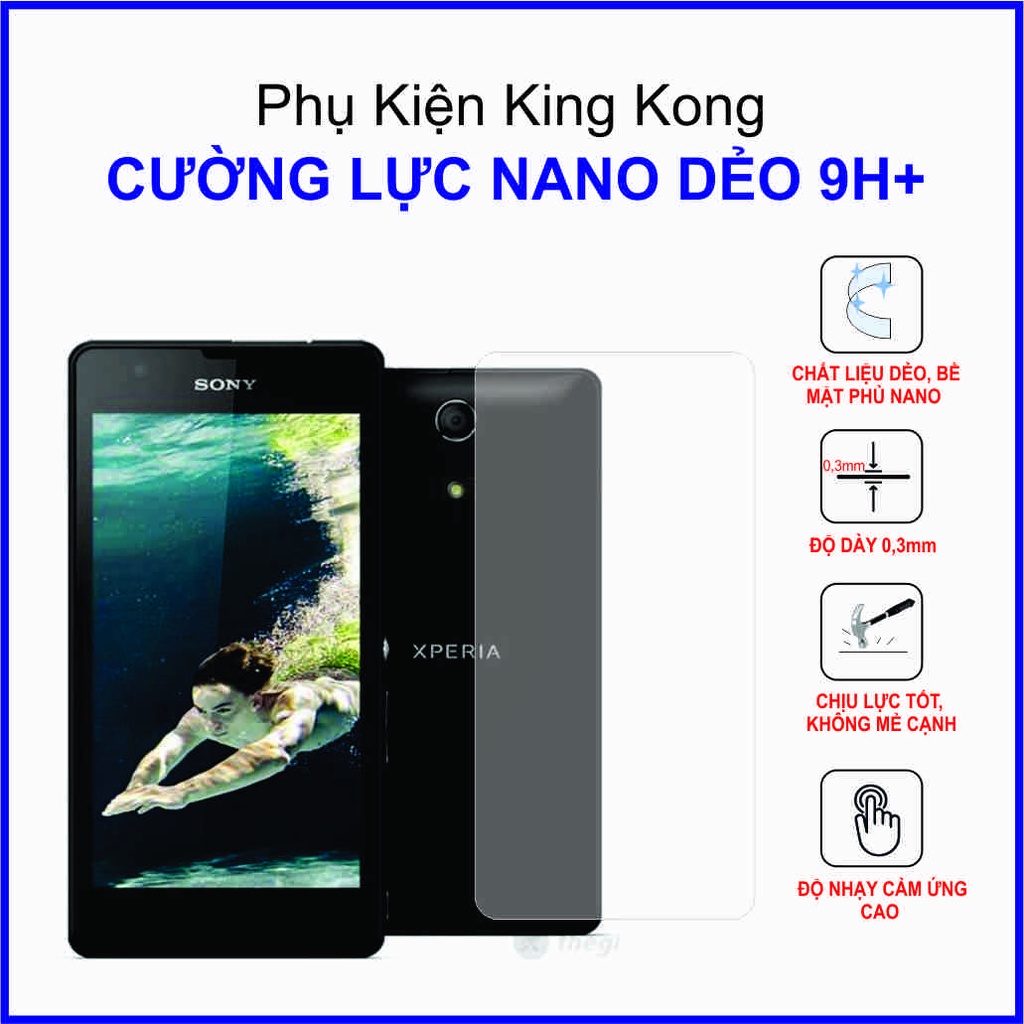 Dán cường lực Sony ZR ,  cường lực nano dẻo 9H+