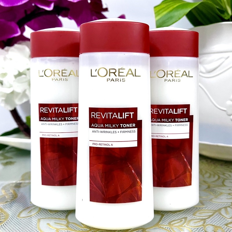 Nước hoa hồng săn chắc da và giảm nếp nhăn Loreal - L'Oreal Paris Revitalift Aqua Milky 200ml