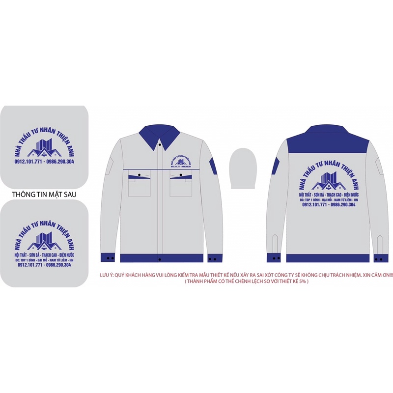 Bộ bảo hộ lao động hàng may kĩ HD02