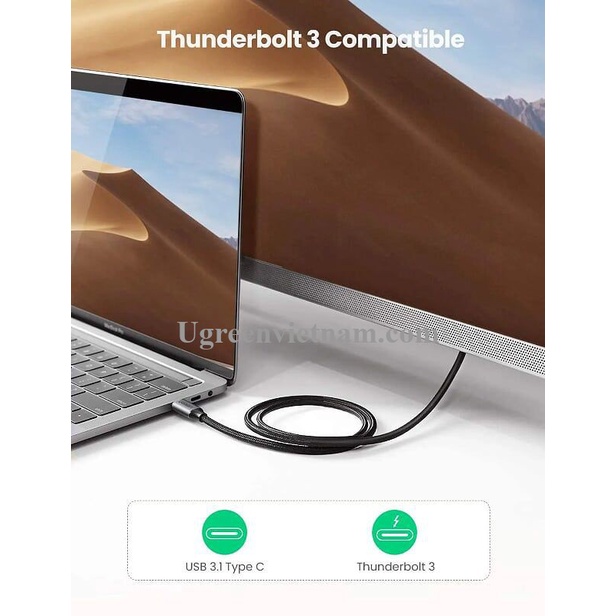 Cáp USB Type C To Hdmi Dài 1,5m, 2m Ugreen - Hỗ Trợ 3D,4KUgreen 50570 50571- chính hãng Bảo hành 18 tháng