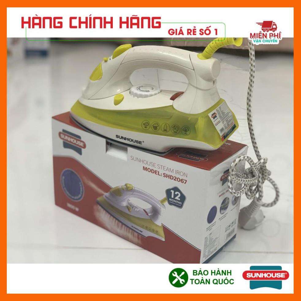 Bàn là hơi nước Sunhouse SHD2067, Bàn ủi hơi nước Sunhouse phun hơi và phun nước tiện dụng.