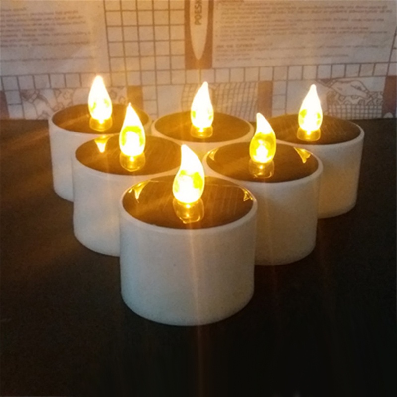Đèn Led Năng Lượng Mặt Trời Hình Nến Màu Vàng Trang Trí Tiệc Cưới Lãng Mạn