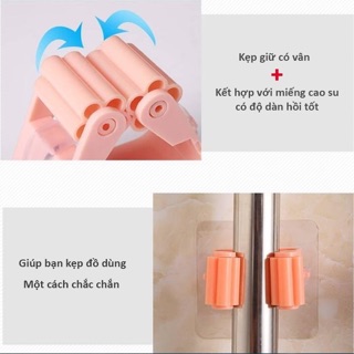 Móc kẹp chổi dán tường