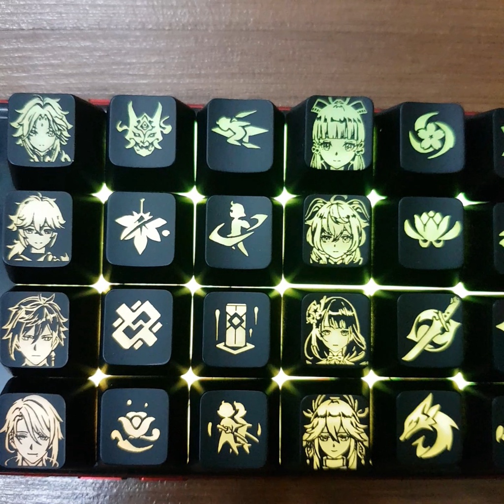 Keycap xuyên led skill E Q + Avatar nhân vật genshin impact xiao kazuha hutao ayaka raiden yae eula zhongli ganyu keqing