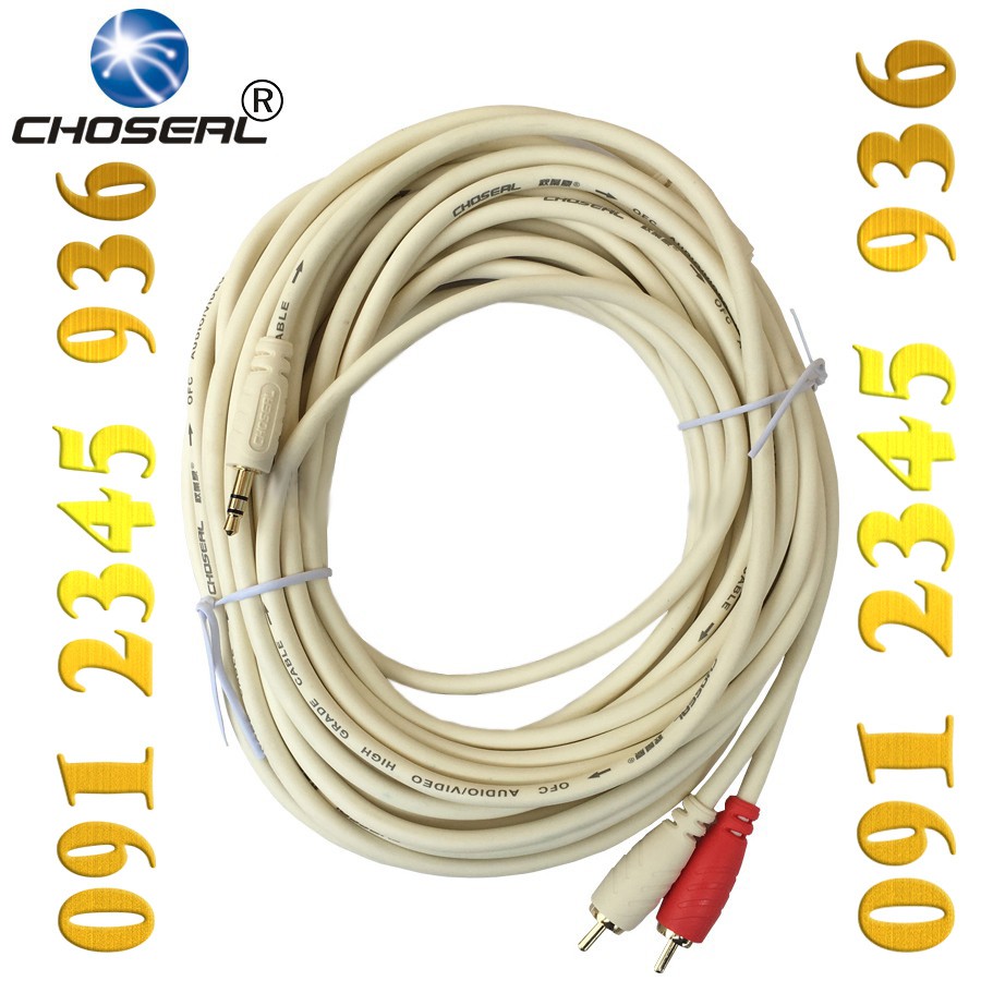 Dây 10m có jack 3.5mm ra 2 AV Hoa Sen CHOSEAL