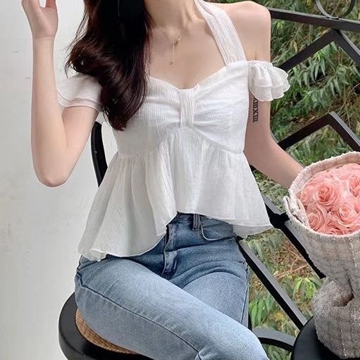 Áo Sơ Mi chiffon Hở Vai Dáng Ngắn Thời Trang Mùa Hè Cho Nữ