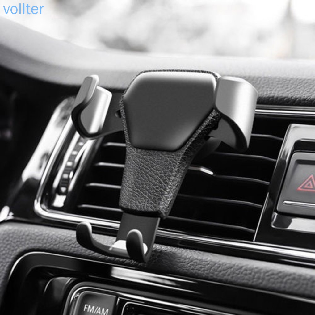 VOLL Universal Car Phone Anti-slip Holder Stand Cellphone Adjustable Air Vent Mount Bracket Cradle, Black