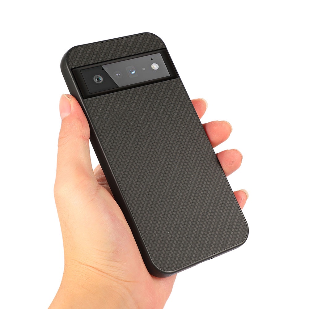 Ốp điện thoại họa tiết sợi Carbon thời trang chống bụi bẩn cho Google Pixel 6 XL