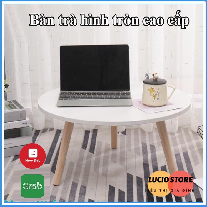 [hàng đẹp] Bàn ngồi bệt kiểu Nhật hình tròn chân gỗ cao cấp