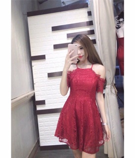 Đầm xoè rớt vai