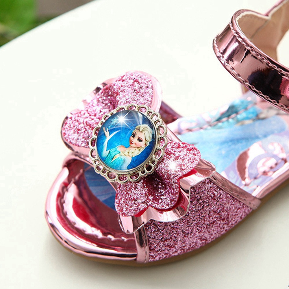 Diamond Princess Girls Sandals Cartoon Frozen Girl Sandals Soft Baby Pink Sandal Shoes