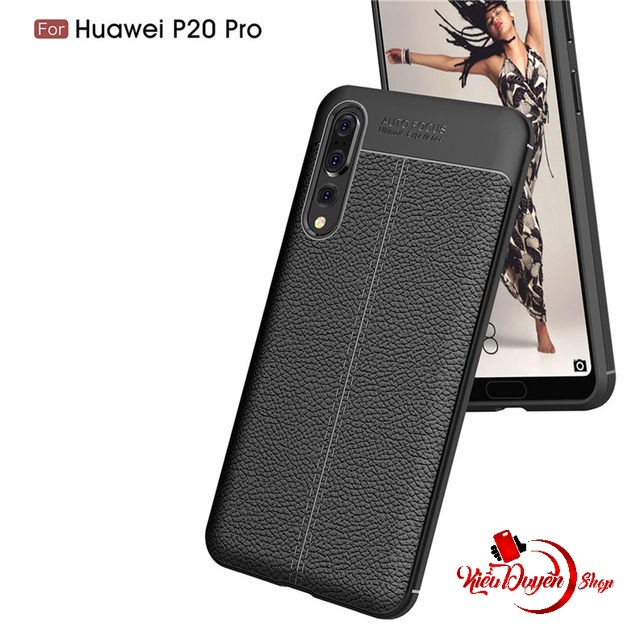 Ốp lưng Huawei P20 Pro dẻo vân da cao cấp