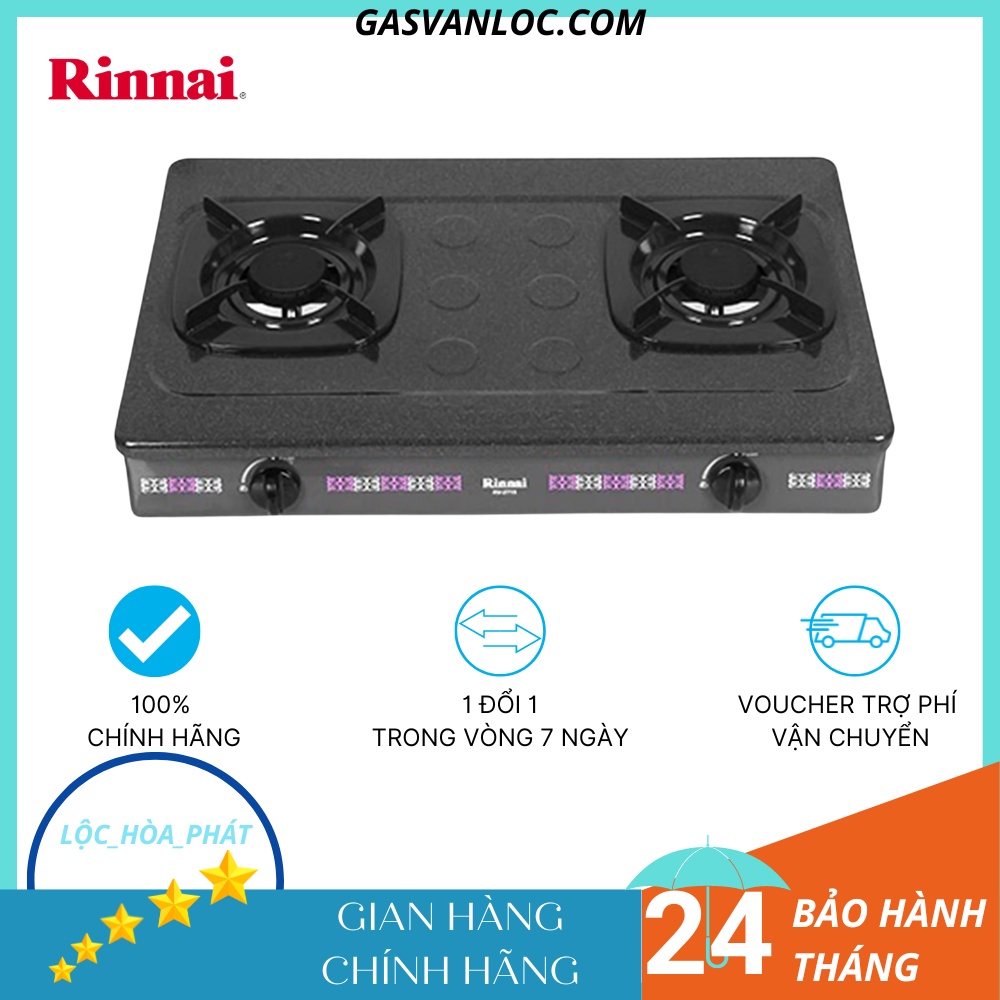 Bếp ga đôi Rinnai RV-2715(G) - Ngọn lửa xanh - Tiết kiệm gas - Hàng chính hãng