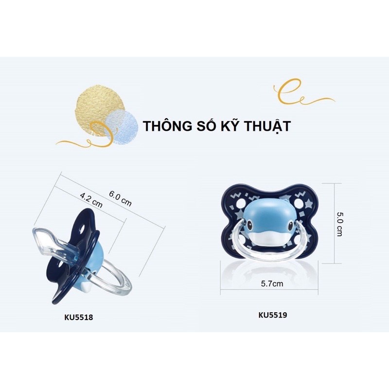 Ti giả cho bé từ 0-6 tháng silicone mềm chỉnh nha Ku.Ku Duckbill KU5518