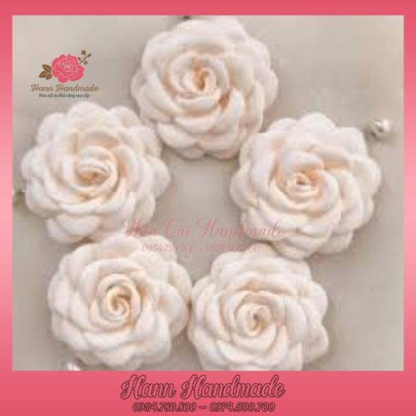 🌺 Hoa cài handmade 🌺 Bông cài áo, hoa cài váy handmade cao cấp 10cm vải voạn đẹp làm thu công - hann.com.vn