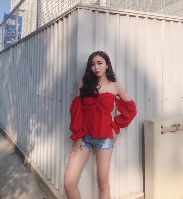 Áo bệt vai rút dây (u) | BigBuy360 - bigbuy360.vn