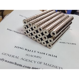 Nam châm 12.5x6 lỗ 3.7/5.5mm