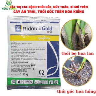 Ridomil Gold 68WG đặc trị bệnh về rễ, thối bẹ hoa lan thối gốc hoa hồng. nứt thân, xì mủ cây ăn trái - 100g