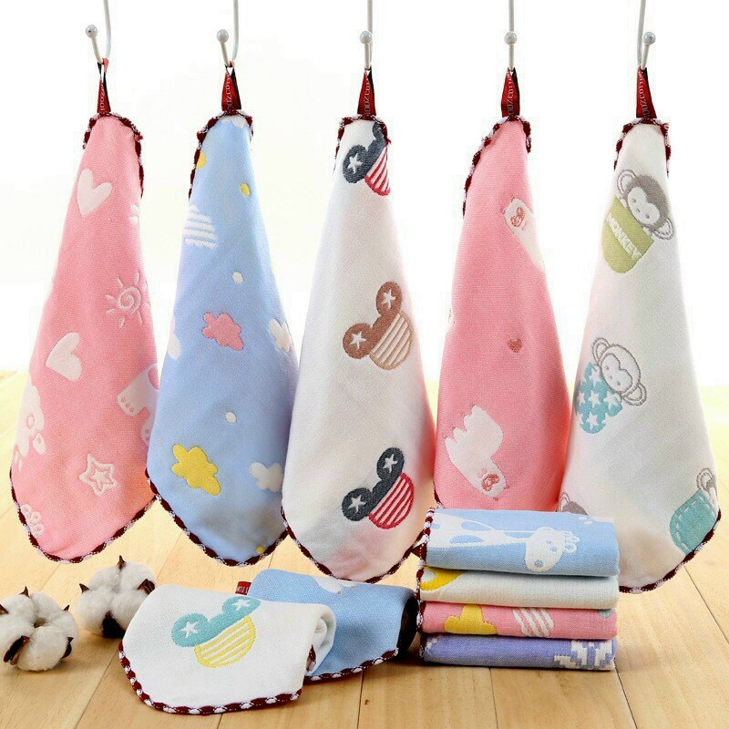 [bán lẻ]khăn mặt sợi tre, cotton 6 lớp LeeLee Kids 25x25cm