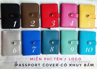 Bao Đựng Hộ Chiếu - Đủ Mầu Khuy Bấm