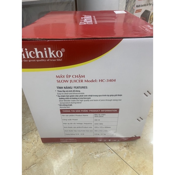 MÁY ÉP CHẬM HICHIKO 3404.MUA MÁY ĐƯỢC KHUYẾN MÃI MÁY XAY CẦM TAY
