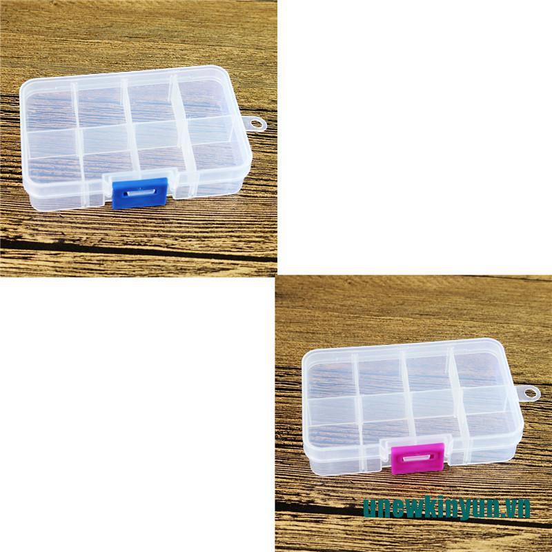 Unewkinyun.vn☀Bộ 2 Hộp Nhựa 8 Ngăn Đựng Trang Sức Có Thể Điều Chỉnh