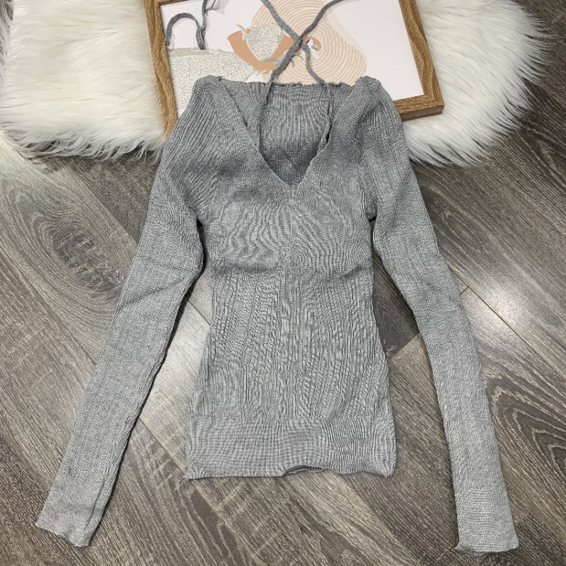 Gaeul Store Áo Sweater Tay Dài Hở Vai Thời Trang Cho Nữ