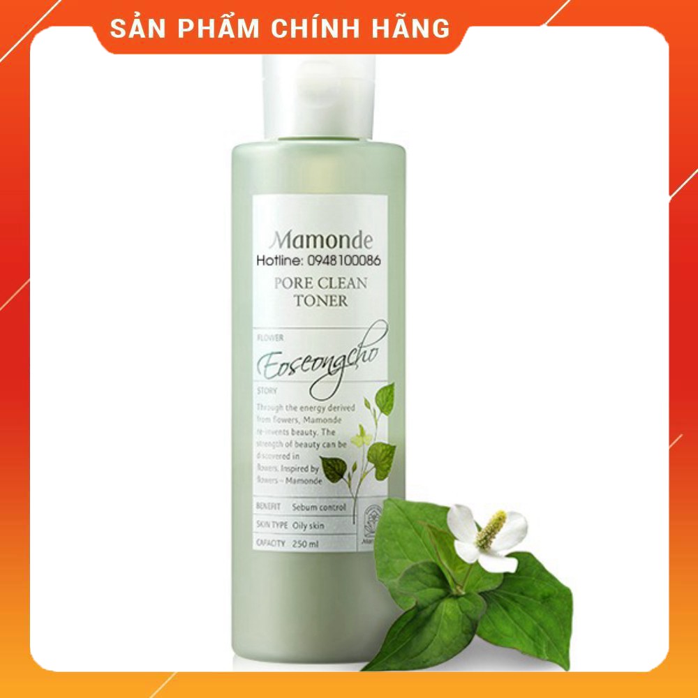 Nước hoa hồng Mamonde diếp cá Pore Clean Toner cho da dầu 250ml