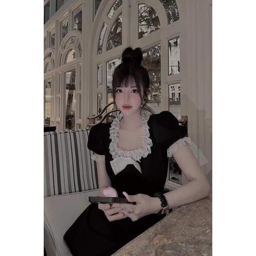 Váy Ren Phối Cổ Nơ MPB | BigBuy360 - bigbuy360.vn