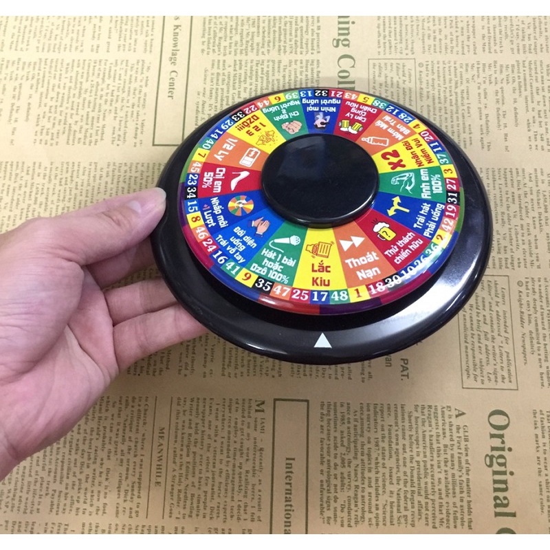 Vòng quay ăn nhậu sát phạt 16 hiệu lệnh tiếng Việt, lõi xoay bạc đạn siêu êm