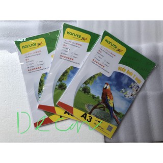 Combo 5 tập & 10 tập giấy in ảnh đề can KANSAI 1 mặt A3 định lượng 115gsm