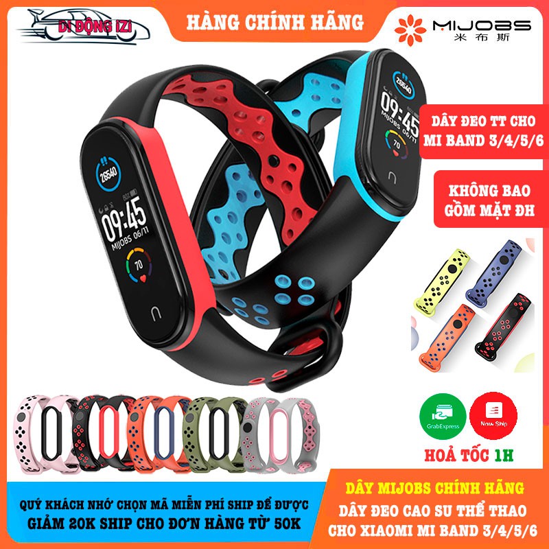 Dây Đeo Thể Thao Cho Mi Band 3/4/5/6 Mijobs Chính Hãng - Thiết Kế Cao Cấp, Đẹp, Bền Bỉ