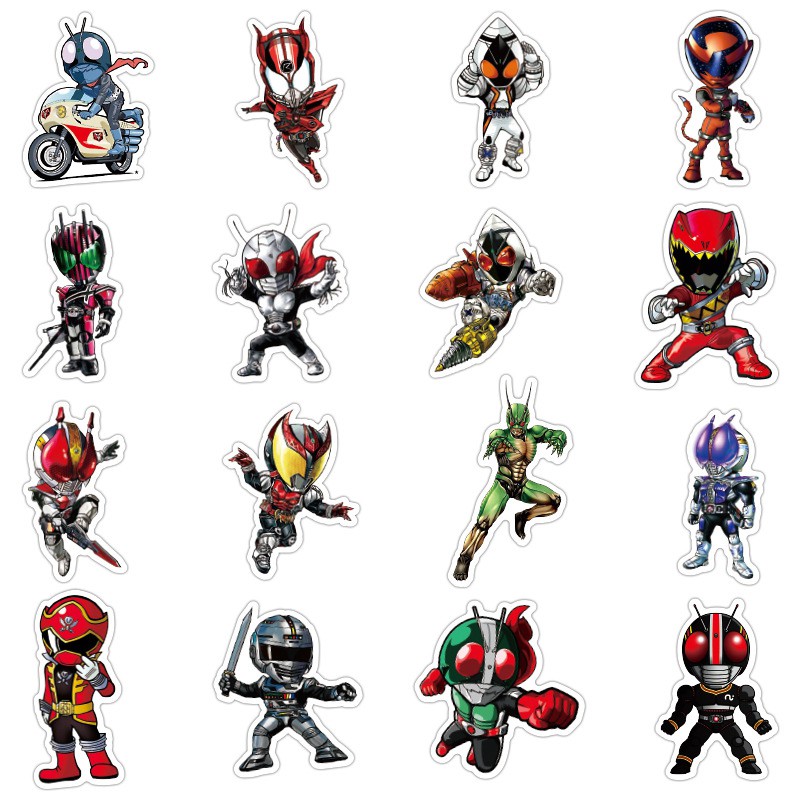 Miếng dán Sticker Phim Siêu nhân Kamen Rider trọn bộ 50 hình - In rõ ràng sắc nét khó tróc