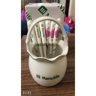 Giỏ thìa dĩa sứ Manulife