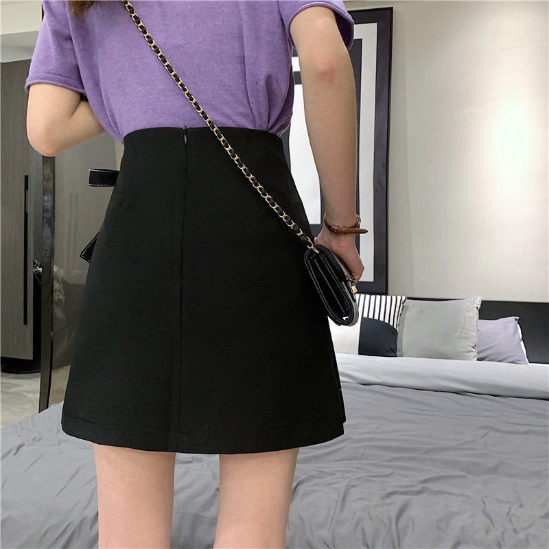 Chân váy kiểu nữ đính nơ eo viền chỉ nổi THUS, Váy chữ A dáng ngắn điệu đà tiểu thư THUS517